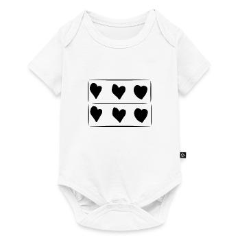 Six Hearts Heart Rectangle Pattern - Baby Premium short-sleeve bodysuit - white - Front