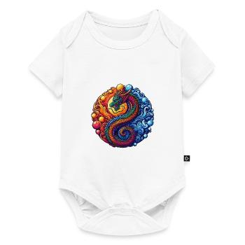 Vibrant Yin Yang Dragon - Body à manches courtes Premium Bébé - blanc - Devant