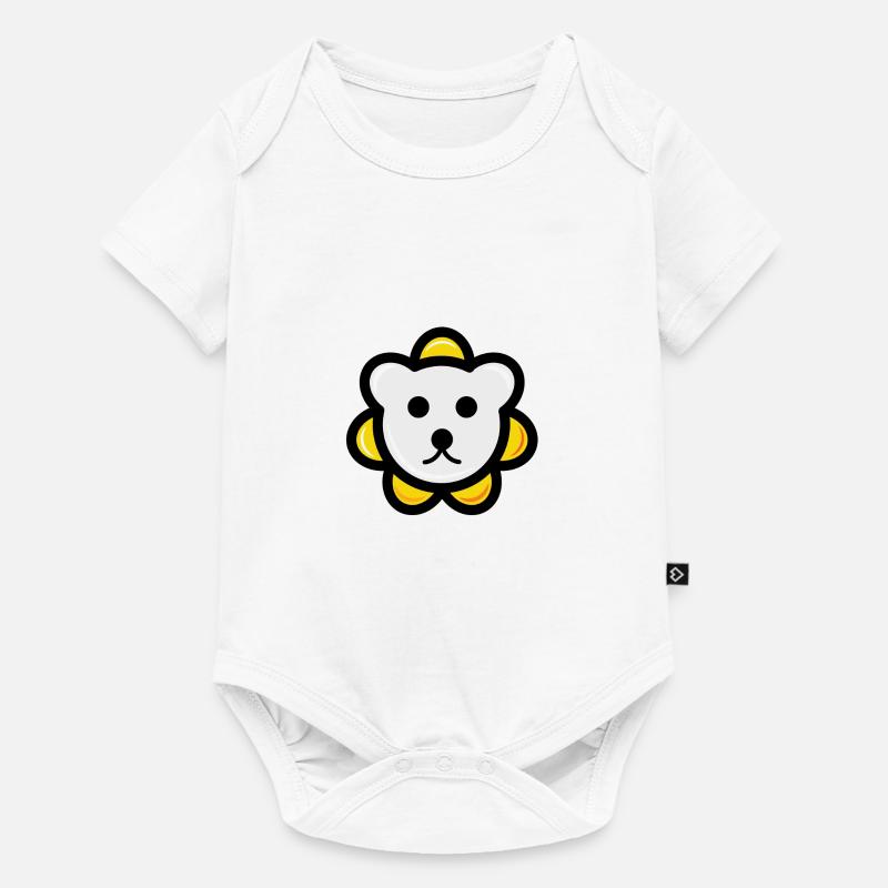 Ours - tête d’ours comme fleur - Body à manches courtes Premium Bébé - blanc