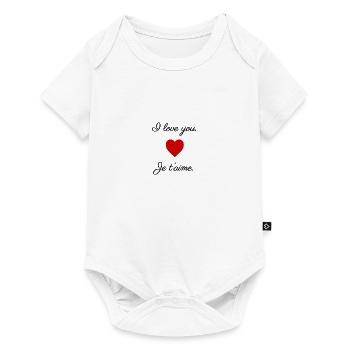 I love you I / Je t'aime I - Body à manches courtes Premium Bébé - blanc - Devant