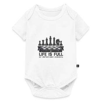 Lusitger Schachspieler Spruch I Schach - Baby Premium Kurzarmbody - Weiß - Vorne