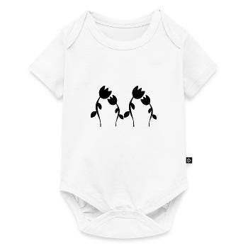 Flower symbol blossom plant shape four roses - Baby Premium short-sleeve bodysuit - white - Front