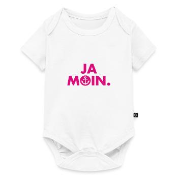 Ja Moin. - Guten Morgen - Nordsee - Ostsee - Anker - Baby Premium Kurzarmbody - Weiß - Vorne