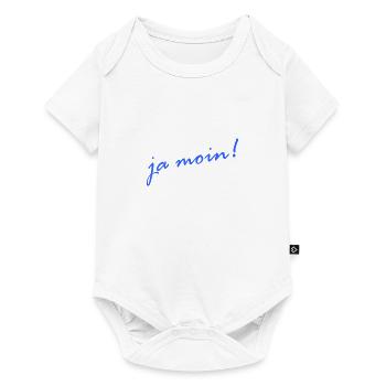 Ja Moin! - Guten Morgen - Nordsee - Ostsee - Anker - Baby Premium Kurzarmbody - Weiß - Vorne