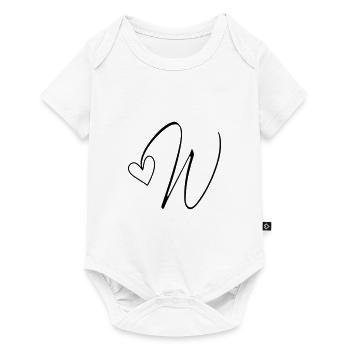 Letter W Letter-W Calligraphy - Baby Premium short-sleeve bodysuit - white - Front