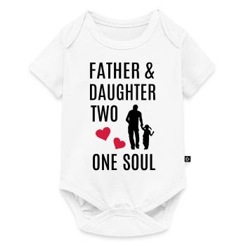 Father daughter holding hands heart soul best dad - Baby Premium short-sleeve bodysuit - white - Front