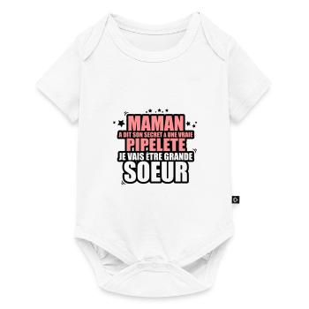 secret pipelette je vais être grande soeur - Body à manches courtes Premium Bébé - blanc - Devant