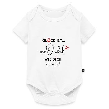 Glück ist, einen Onkel wie Dich zu haben! - Baby Premium Kurzarmbody - Weiß - Vorne