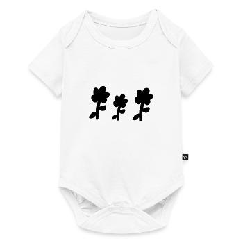 Three Flowers Shape Plants Flower Symbol - Baby Premium short-sleeve bodysuit - white - Front