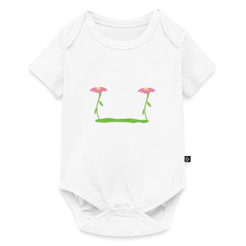 Blume Symbol Blüte Pflanze rosa grass - Baby Premium Kurzarmbody - Weiß - Vorne