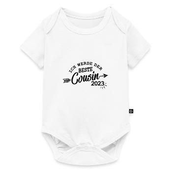 Bester Cousin 2023 Baby Schwangerschaft Kind Junge - Baby Premium Kurzarmbody - Weiß - Vorne