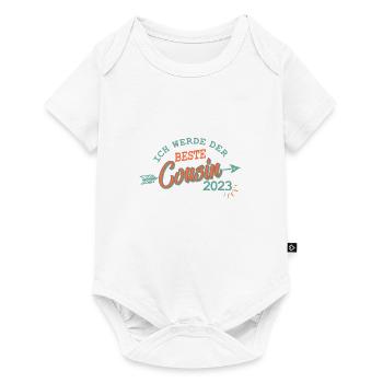Bester Cousin 2023 Baby Schwangerschaft Kind Junge - Baby Premium Kurzarmbody - Weiß - Vorne