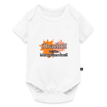 Bayerische Babykleidung mit Klecksen - Obacht! - Baby Premium Kurzarmbody - Weiß - Vorne
