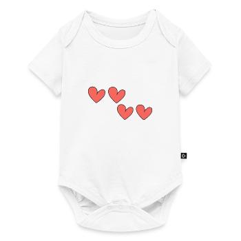 Heart Four Hearts Symbol - Baby Premium short-sleeve bodysuit - white - Front