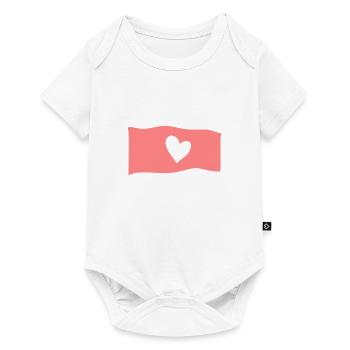 Symbole Drapeau Coeur Rose Forme Amour - Body à manches courtes Premium Bébé - blanc - Devant