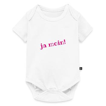 Ja Moin! - Guten Morgen - Nordsee - Ostsee - Anker - Baby Premium Kurzarmbody - Weiß - Vorne
