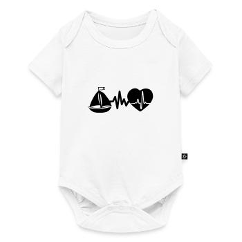 Sailing is life, heartbeat for captain and sailor - Baby Premium short-sleeve bodysuit - white - Front
