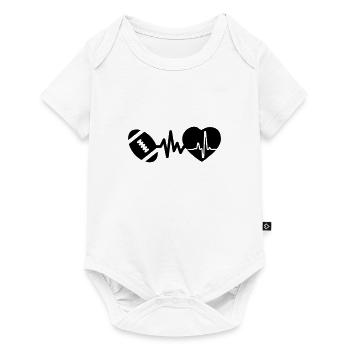 Le rugby est un battement de cœur pour les fans de rugby - Body à manches courtes Premium Bébé - blanc - Devant