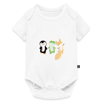 Grenouille pingouin renard drôle animaux pour enfants mignon - Body à manches courtes Premium Bébé - blanc - Devant