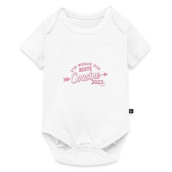 Beste Cousine 2023 Baby Schwangerschaft Kind - Baby Premium Kurzarmbody - Weiß - Vorne