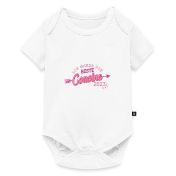 Beste Cousine 2023 Baby Schwangerschaft Kind - Baby Premium Kurzarmbody - Weiß - Vorne