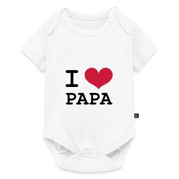 I Love Papa ! - Baby Premium Kurzarmbody - Weiß - Vorne