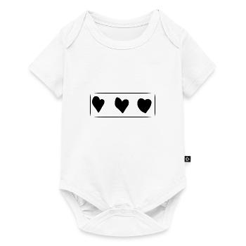 Trois Coeurs Coeur Rectangle Amour - Body à manches courtes Premium Bébé - blanc - Devant