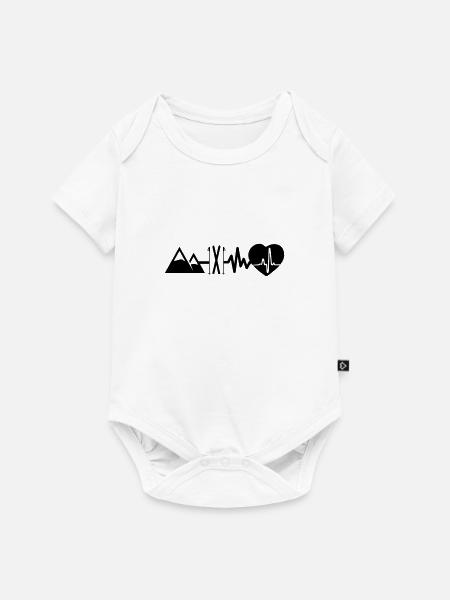 Skifahren ist Leben – Herzschlag für Skifans - Premium kortærmet baby-body  - hvid