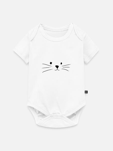 Katze Tier Nase Symbol - Baby Premium Kurzarmbody - Weiß
