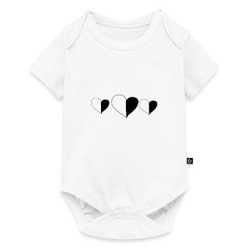 Coeur Trois Coeurs Symbole Deux Parties Amour - Body à manches courtes Premium Bébé - blanc - Devant
