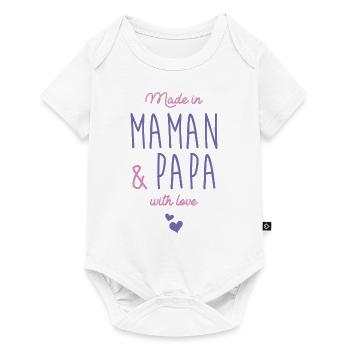 Made in papa and maman with love - Body à manches courtes Premium Bébé - blanc - Devant