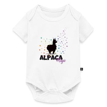 Alpaga Magic Alpaga Rainbow Stars Alpaga - Body à manches courtes Premium Bébé - blanc - Devant