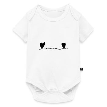 zwei herzen herz linie form - Baby Premium Kurzarmbody - Weiß - Vorne