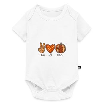 Peace Love Citrouille Automne Esthétique - Body à manches courtes Premium Bébé - blanc - Devant