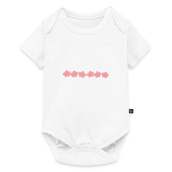 flowers blossom plant pink line icon - Baby Premium short-sleeve bodysuit - white - Front
