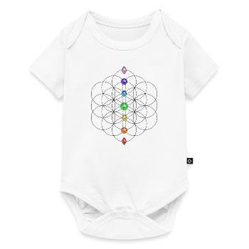 Flower of Life with Rainbow Chakras - Baby Premium short-sleeve bodysuit - white - Front