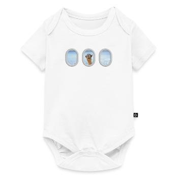 Airplane window camel vacation trip - Baby Premium short-sleeve bodysuit - white - Front