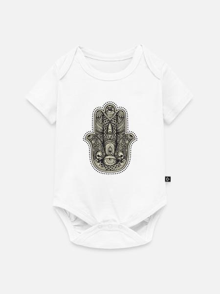 Mandala Hand - Baby Premium Kurzarmbody - Weiß