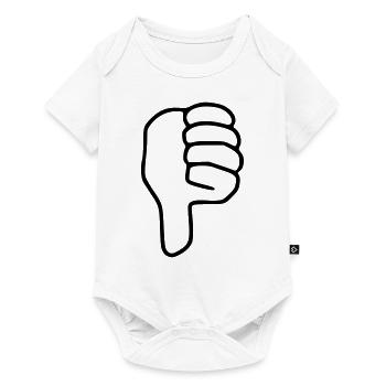 Emoji Daumen runter Skizze schwarz - Baby Premium Kurzarmbody - Weiß - Vorne