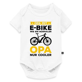 Radfahrer Opa Mit E-Bike Wie Eine Normale Opa Nur - Baby Premium Kurzarmbody - Weiß - Vorne