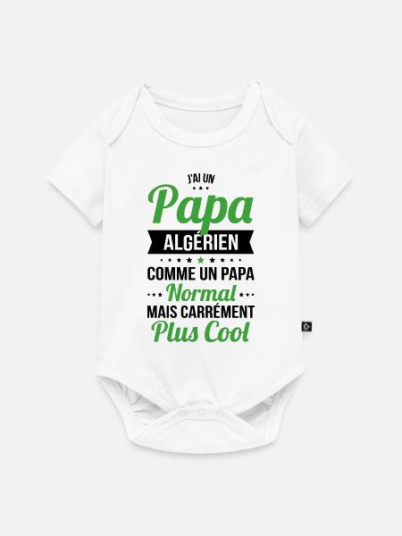 J'ai un papa Algérien plus cool - Body à manches courtes Premium Bébé - blanc