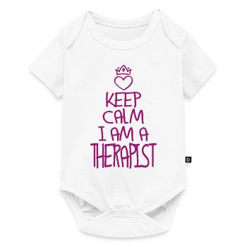 Keep Calm Therapist Cool Thérapeute Cadeau - Body à manches courtes Premium Bébé - blanc - Devant