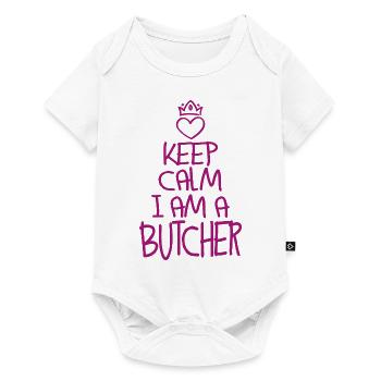 Keep Calm Butcher Cool Butcher Cadeau - Body à manches courtes Premium Bébé - blanc - Devant