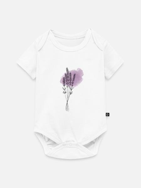 Lavendel - Baby Premium Kurzarmbody - Weiß