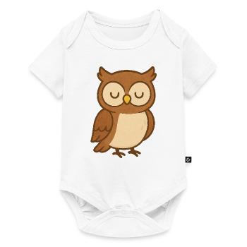 Eule - Baby Premium Kurzarmbody - Weiß - Vorne
