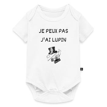 Je peux pas j'ai Lupin Arsène Gentleman Cambrioleu - Body à manches courtes Premium Bébé - blanc - Devant