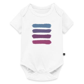 Rayures rétro vintage « Violet Sunset » - Body à manches courtes Premium Bébé - blanc - Devant