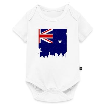 Drapeau australien sous drapeau australien - Body à manches courtes Premium Bébé - blanc - Devant