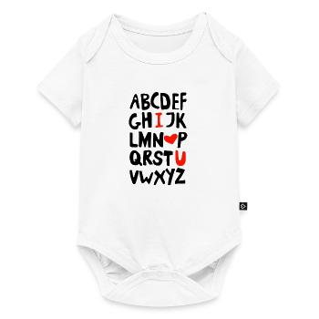 I love you - Ich liebe Dich - Alphabet - ABC - Baby Premium Kurzarmbody - Weiß - Vorne