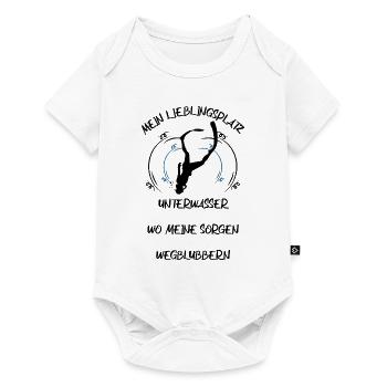 Taucher tauchen Sporttaucher Gerätetauchen - Baby Premium Kurzarmbody - Weiß - Vorne